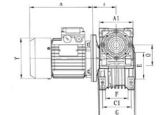 Двухступенчатый червячный мотор-редуктор DRV